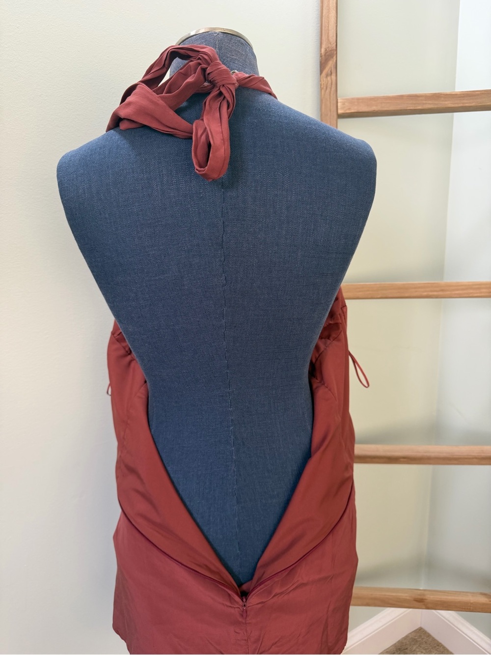 Express Brown Ruched Halter-Neck Mini Dress Size Small - Picture 5 of 7